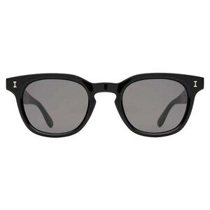 Illesteva Veneto Sunglasses Glossy Black Frame / Grey Flat Lens 49mm Unisex